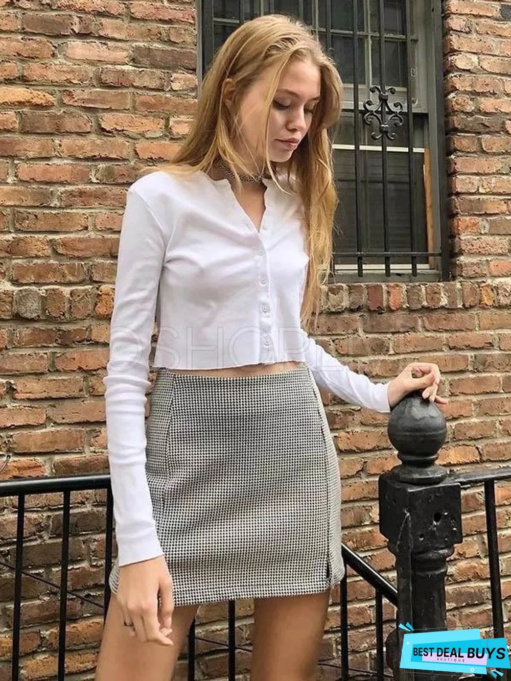 Sexy Plain Short Knitwear