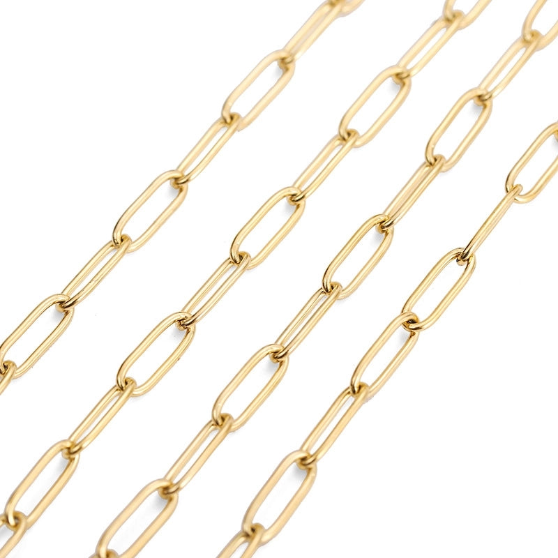 1 Roll 1*4*12mm 304 Stainless Steel Solid Color Chain