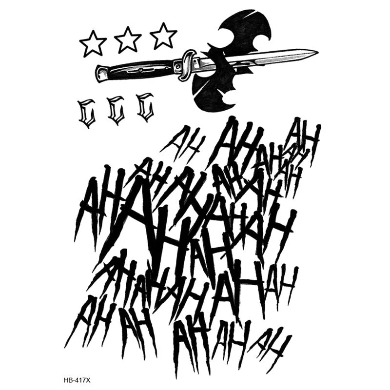 Temporary Tattoos Fake Tattoo Sticker Skull Joker Clown Tatto Hand Arm Foot Body Art Tiger Owl Tatoo Waterproof Tattoos