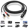 3 Pin XLR Female To RCA Female Y Splitter Audio Interconnect Cable Unbalanced Micrphone Cable Adapter Cable for Speaker & Mic