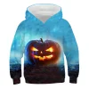 Kid Boy Girl 3D Printed Casual Halloween Long-Sleeved Hoodies Tops