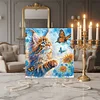 Framed Diamond Painting - Special Shaped - Cat and Butterflies (25x25cm)