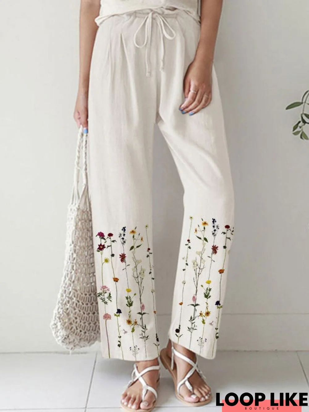 Casual Floral Printed Pants