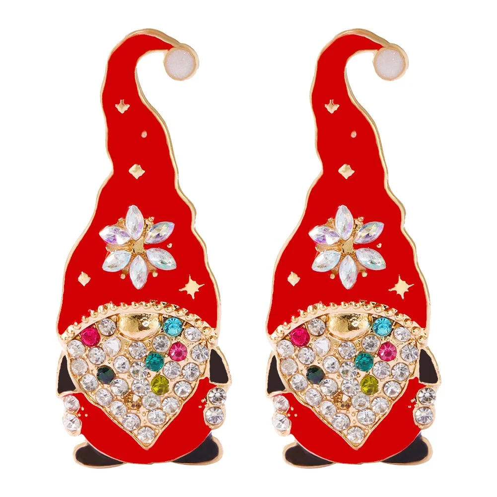 Dvacaman Sparkle Christmas Tree Candy Cane Gingerbread House Christmas Cactus Snowman Santa Drop Earrings For Women Cute Jewelry