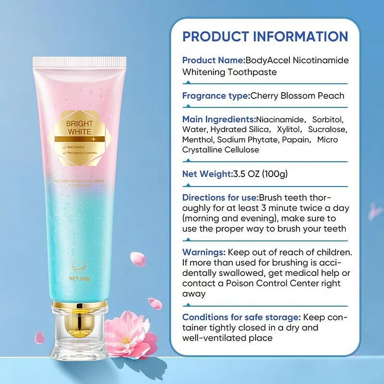 🦷 Niacinamide Whitening Toothpaste - For Healthier, Whiter Teeth!