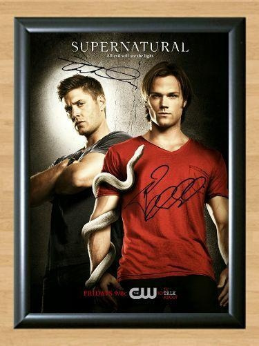 Supernatural Jared Padalecki Jensen Ackles Signed Autographed Photo Poster painting Poster Print Memorabilia A4 Size