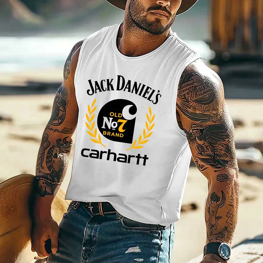  Classic Tank Top with Iconic Logo Design for Men