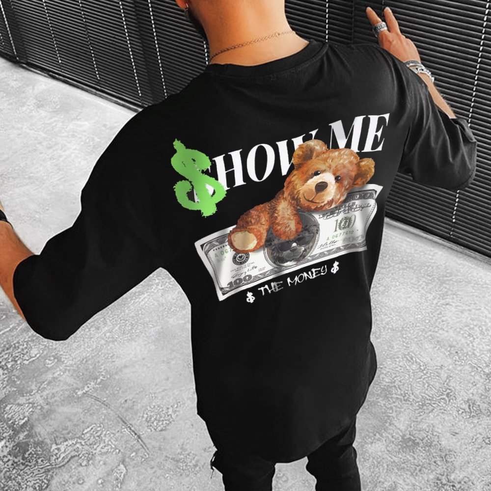 Men's Teddy Bear Print Short Sleeve T-Shirt