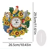 (US Local)5D DIY Special Shape Diamond Painting Desk Ornament Handmade Clock Kit(Sunflower Rooster)