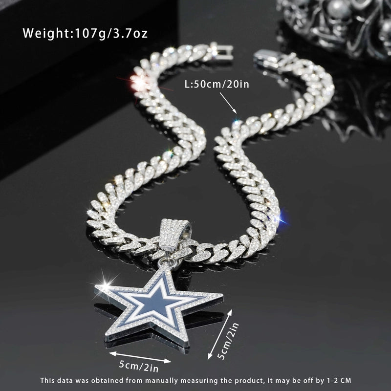 Hip-Hop Star Zinc Alloy Enamel Inlay Rhinestones Unisex Pendant Necklace