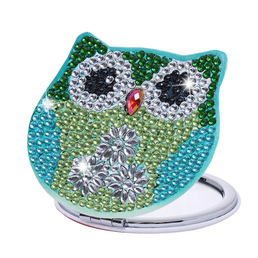 DIY Owl Crystal Diamond Mirror Portable Paint by Number Kits for Girl