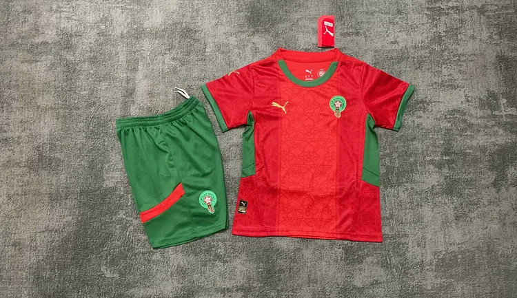 2025-26-Morocco Home-Jersey-Children's Kit