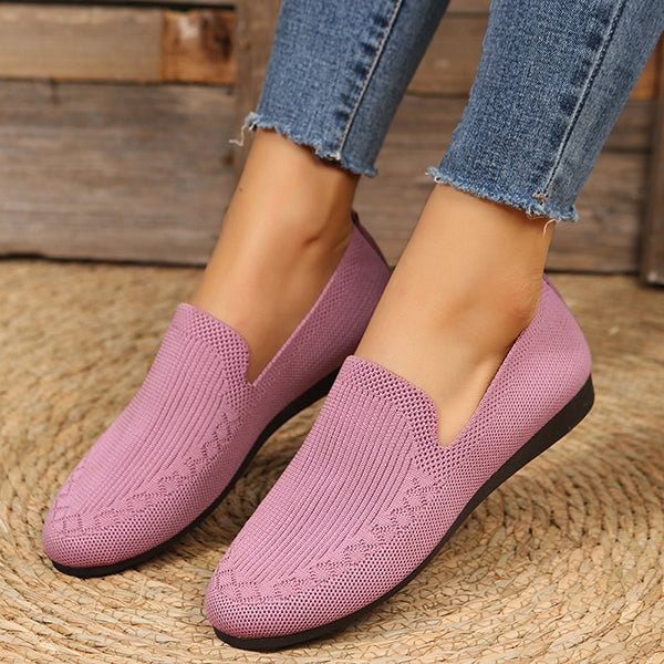 Susiecloths Casual Knitted Solid Color Flats