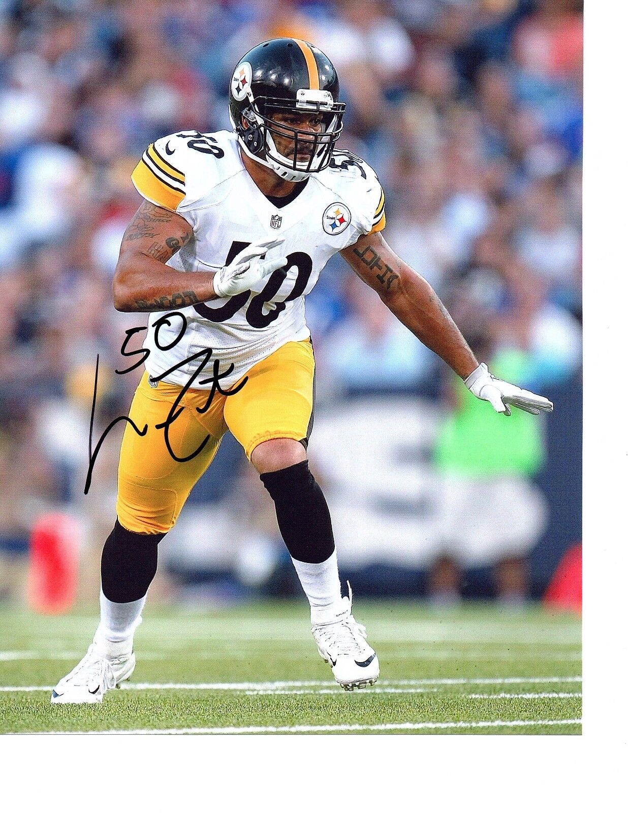 Larry Foote Pittsburgh Steelers hand signed autographed 8x10 football Photo Poster painting U-M