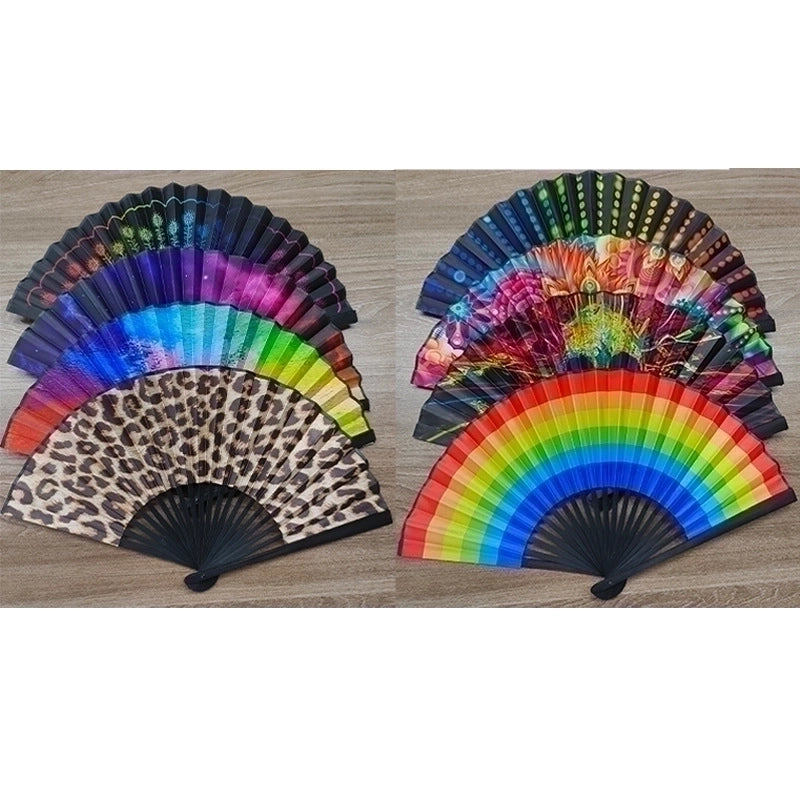 Halloween Chinoiserie Leopard Skull Bamboo Fan Fans & Heating