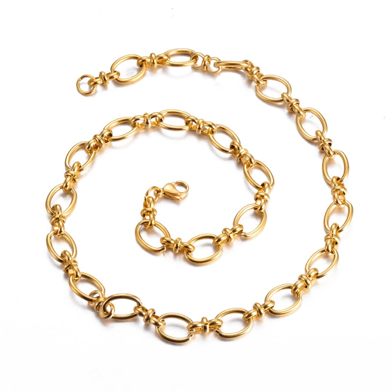 Jewelry Hip-Hop Solid Color 304 Stainless Steel Plating Necklace