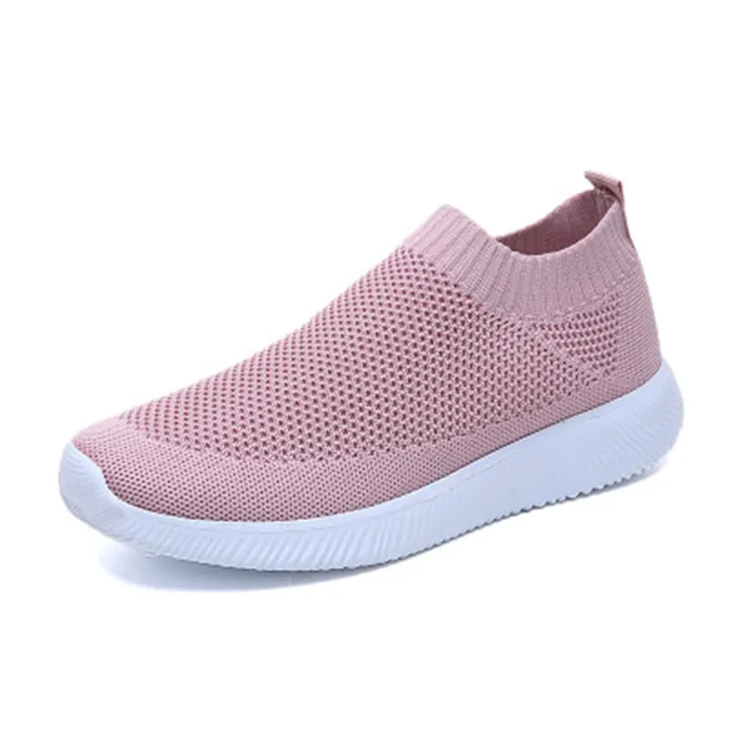 2020 Women Shoes Flat Plus Size Fashion Sock Sneakers Slip On Flat Shoes Women Loafers Walking Women Vulcanized Shoes Female