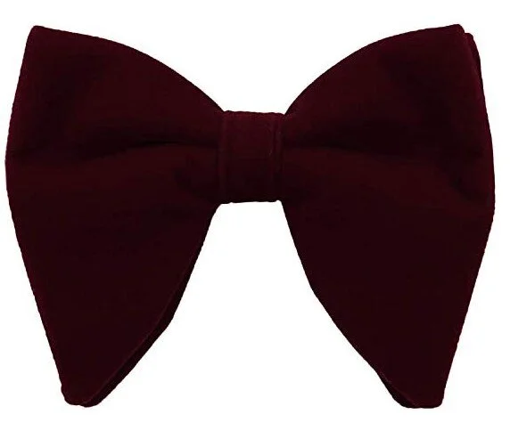 12x10.5CM Large Bow Tie Men's Cocktail Party Banquet Wedding Accessories Vintage Velveteen British Solid Color Oversized Bowtie