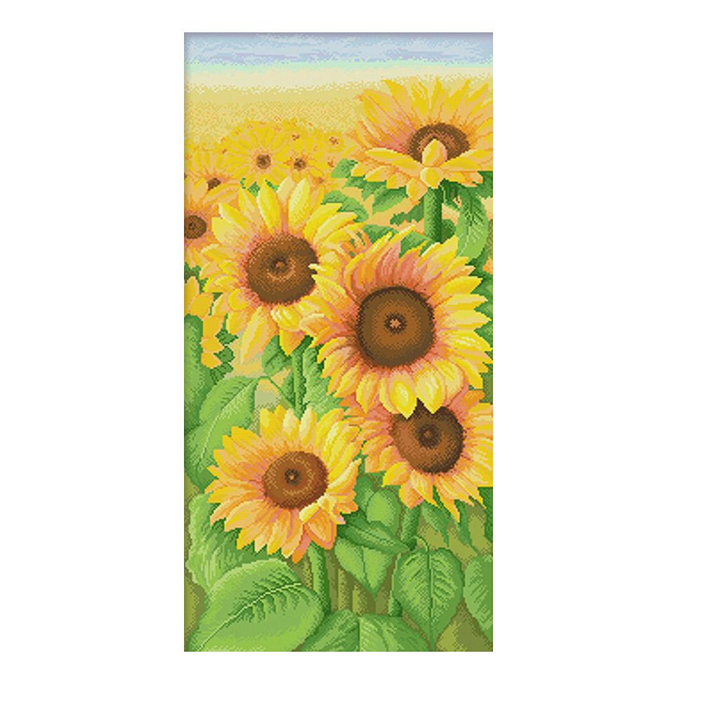 

Flowers - 11CT Stamped Cross Stitch - 90*50CM, 501 Original