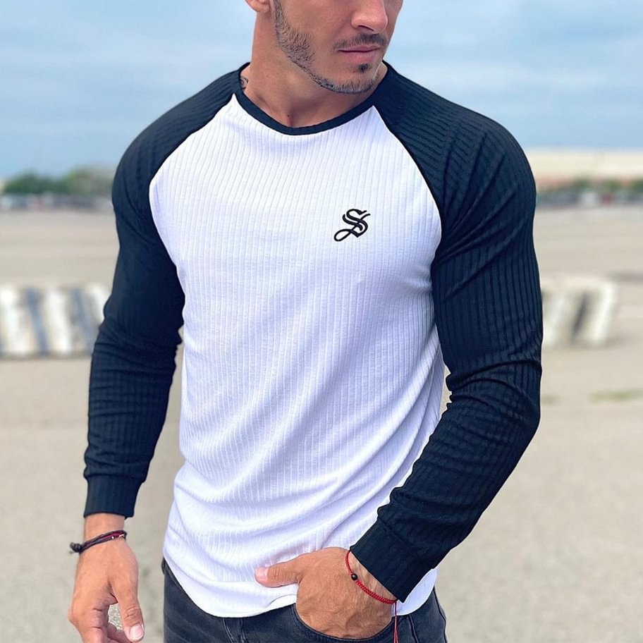 Men's casual sports breathable long-sleeved T-shirt / [viawink] /