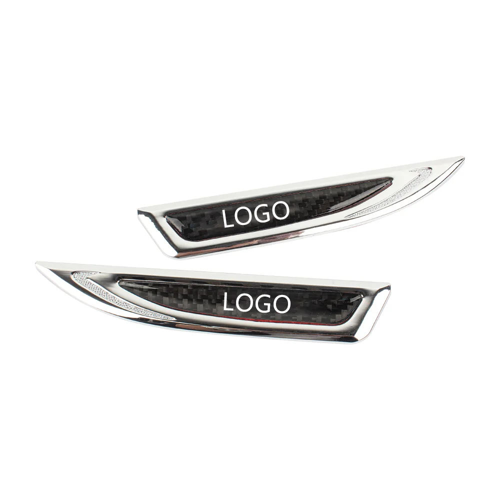 Car Universal Badge with Logo Customizable Car Metal Car Sticker (2 pcs)