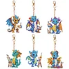 6Pcs DIY Diamond Painting Dragons Keychain