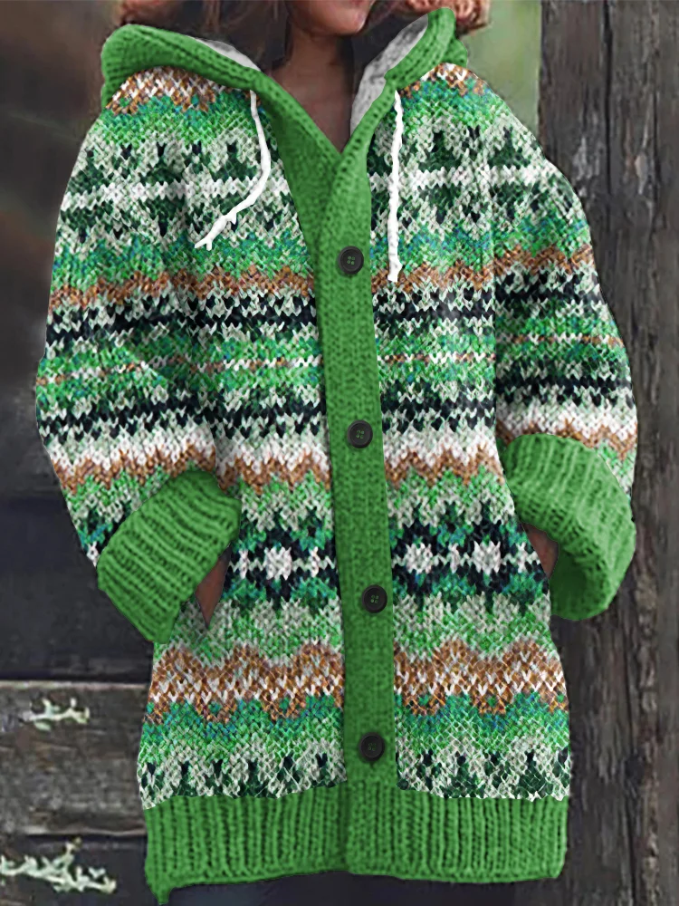 Vintage Fairman Island Knitted Jacquard Cardigan Sweater