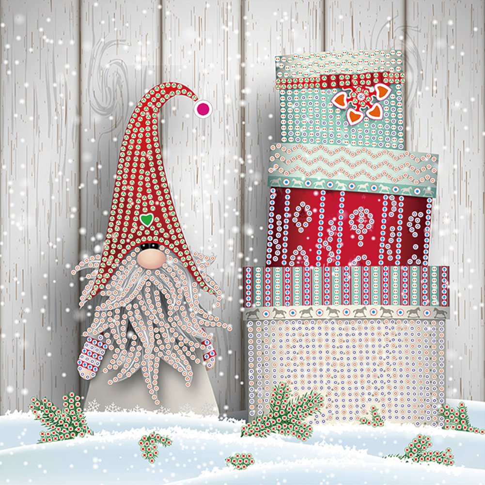 Shaped Christmas Gnome 30*30CM(Canvas) Special Shaped Drill Diamond