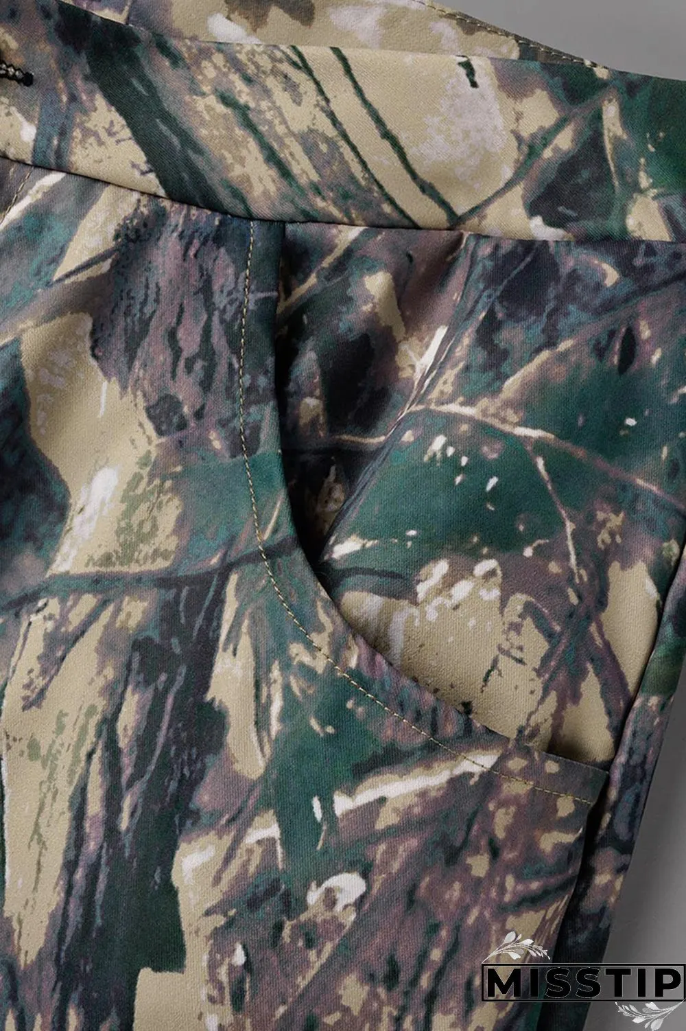 Multicolor Casual Print Patchwork Regular High Waist Conventional Full Print Trousers