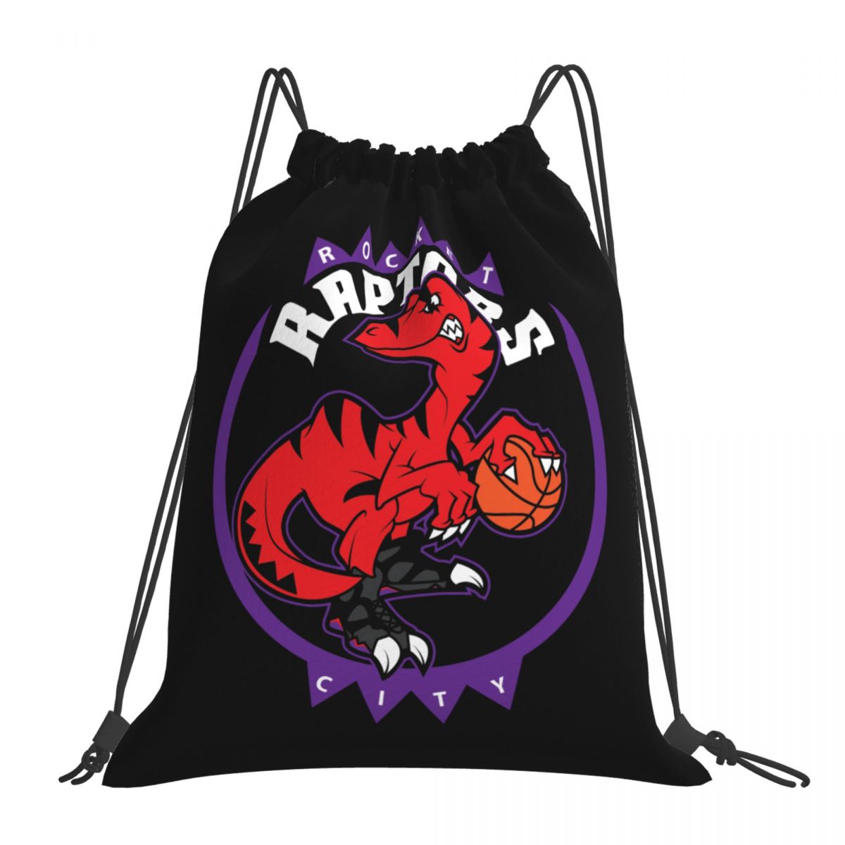 Toronto Raptors Rocket City Raptors Logo Foldable Sports Gym Drawstring Bag