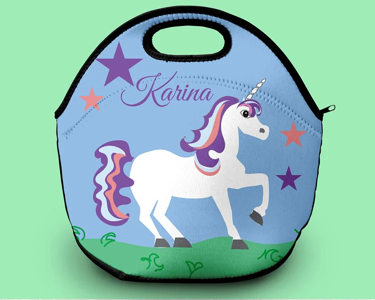 Personalized Girl's Unicorn Lunch BaglB03