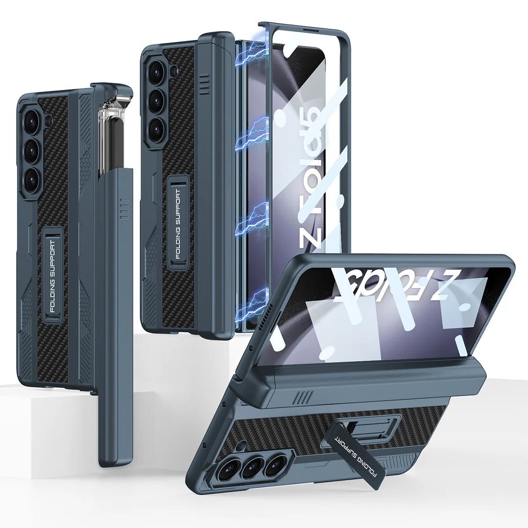 Suitable for Samsung ZFold series mobile phone hard-core mecha sliding cover pen case mobile phone case