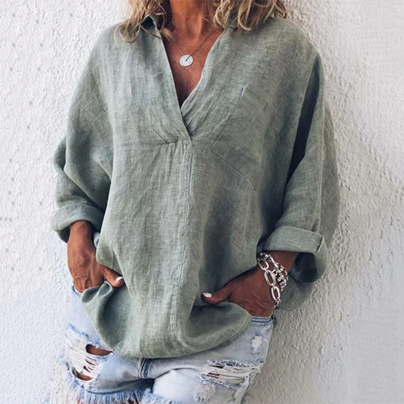 V-neck Long Sleeve Shirt