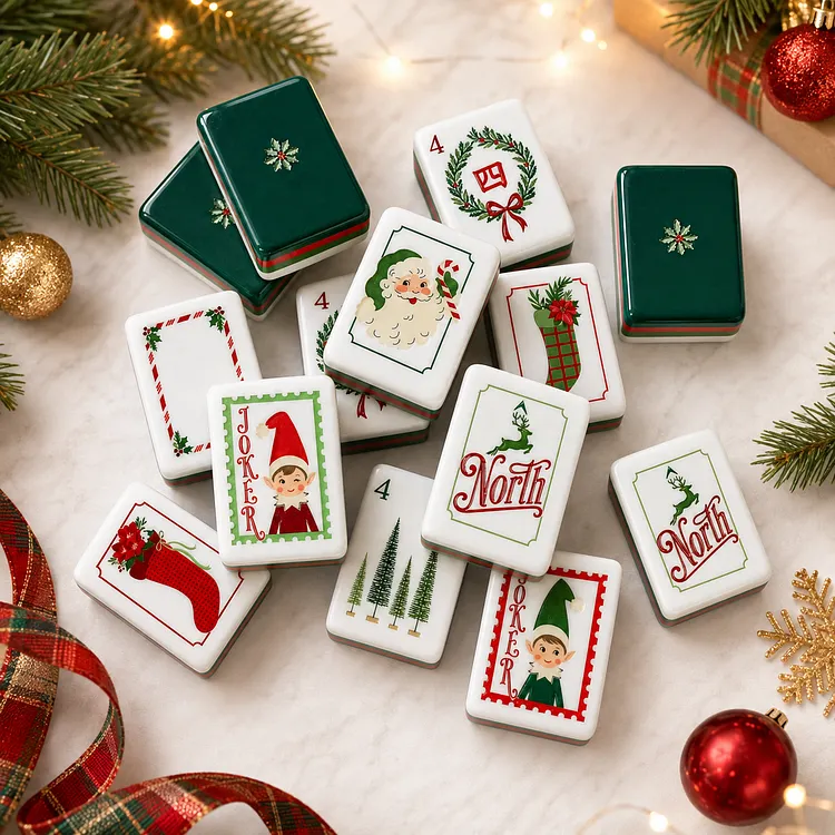 Holiday Festival American Mahjong Set 4-Layer &mdash; 160 Tiles