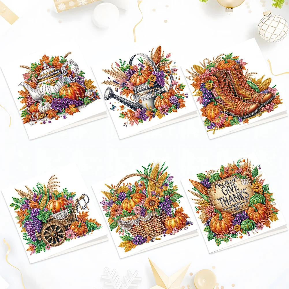 6PCS DIY Diamond Art Greeting Cards Congratulations Cards & Gifts (Halloween)