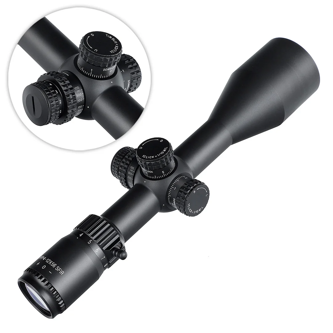 ohhunt® FFP 4-12X56 SFIR First Focal Plane 11 Level Red Illuminator Side Parallax Tactical FFP Scope 