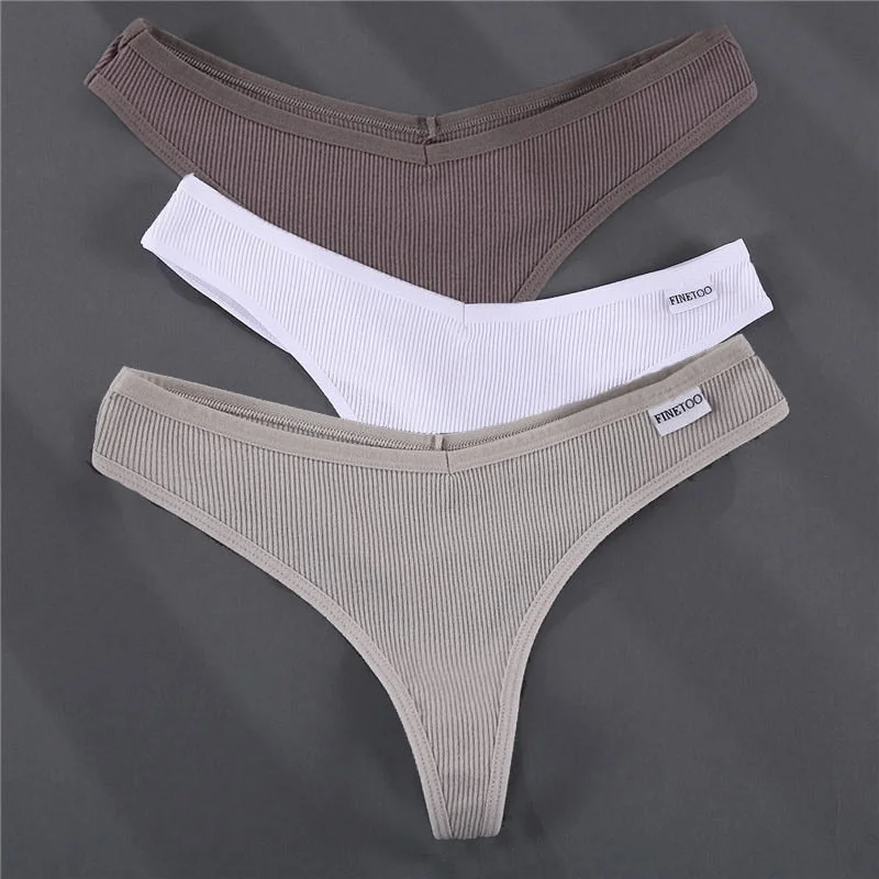 3PCS/Set G-string Panties Cotton Women's Underwear Sexy Panties Female Underpants Thong Solid Color Pantys Lingerie M-XL Design