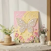 DIY Pearl Painting Tulips Butterfly for Home Decor with Frame(30x40cm)