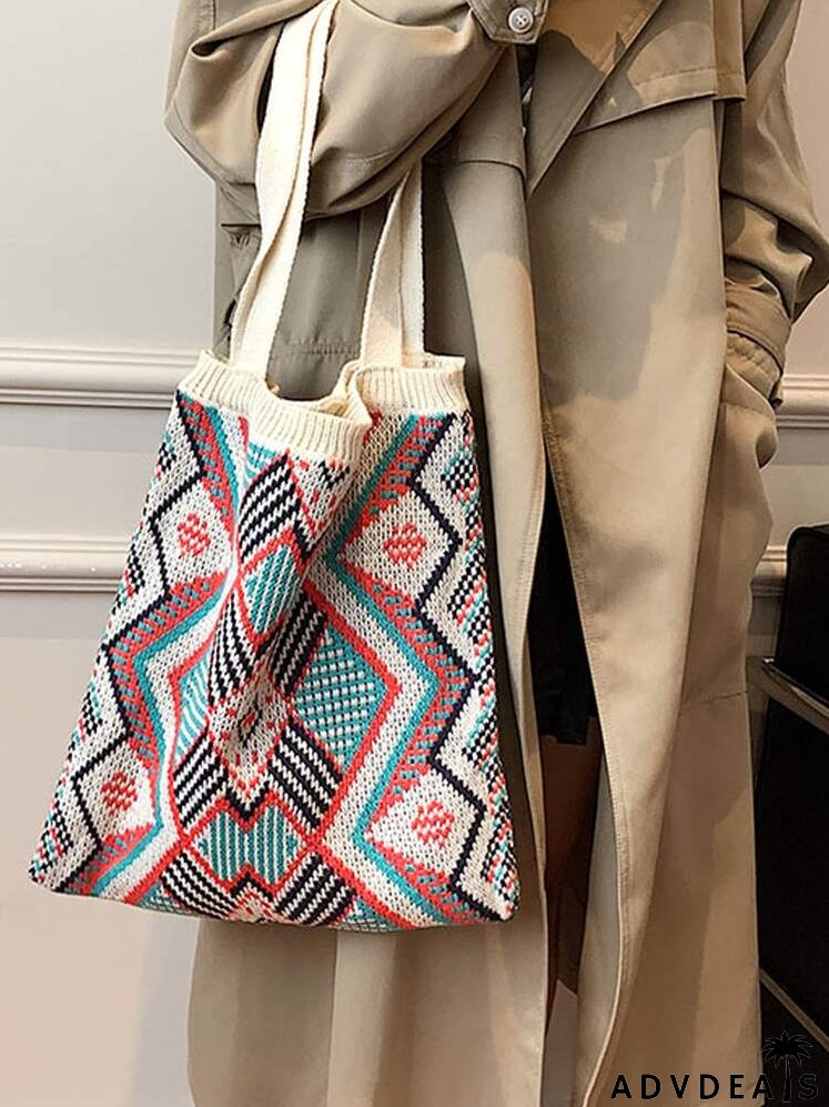Geometric Graphic Shopper Bag