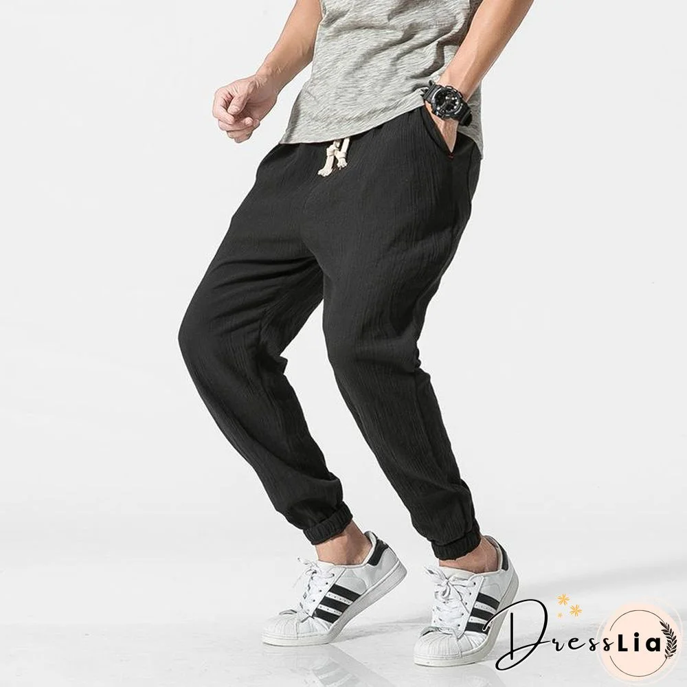 Men Casual Harem Pants Jogger Fitness Trousers