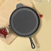 28cm Iron Ribbed Frying Pan Nonstick Handles Saucepan Pancake Skillet Household