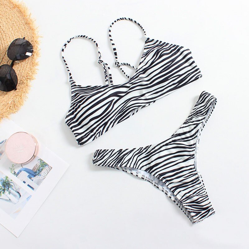 Sexy Bandeau Bikini Set women push up swimwear female leopard Tong swimsuit Brazilian Bikinis 2019 new summer Bathing suit S-XL