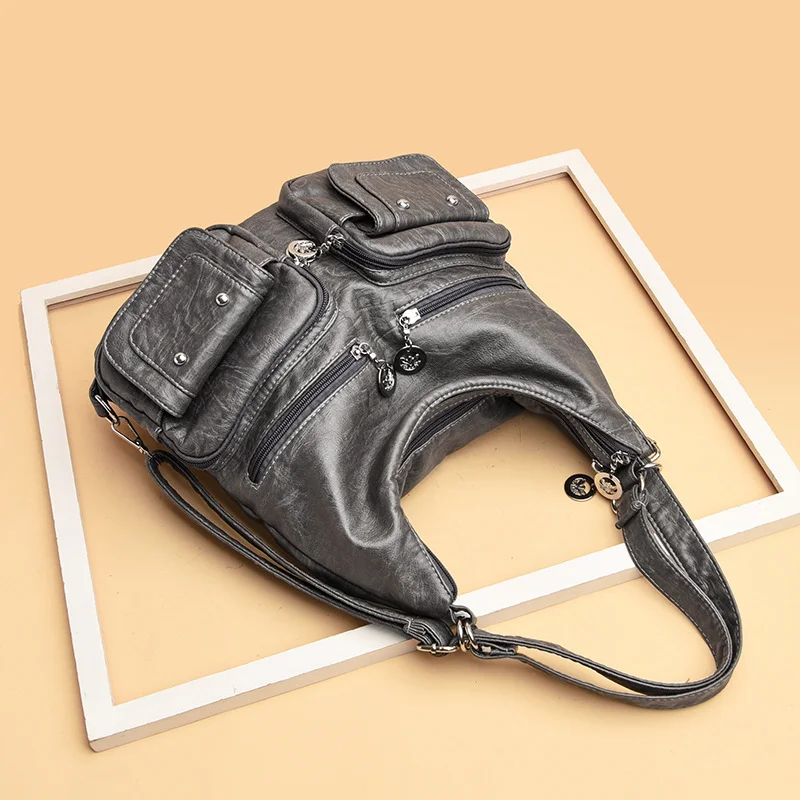 Soft Leather Shoulder Simple Diagonal Bag