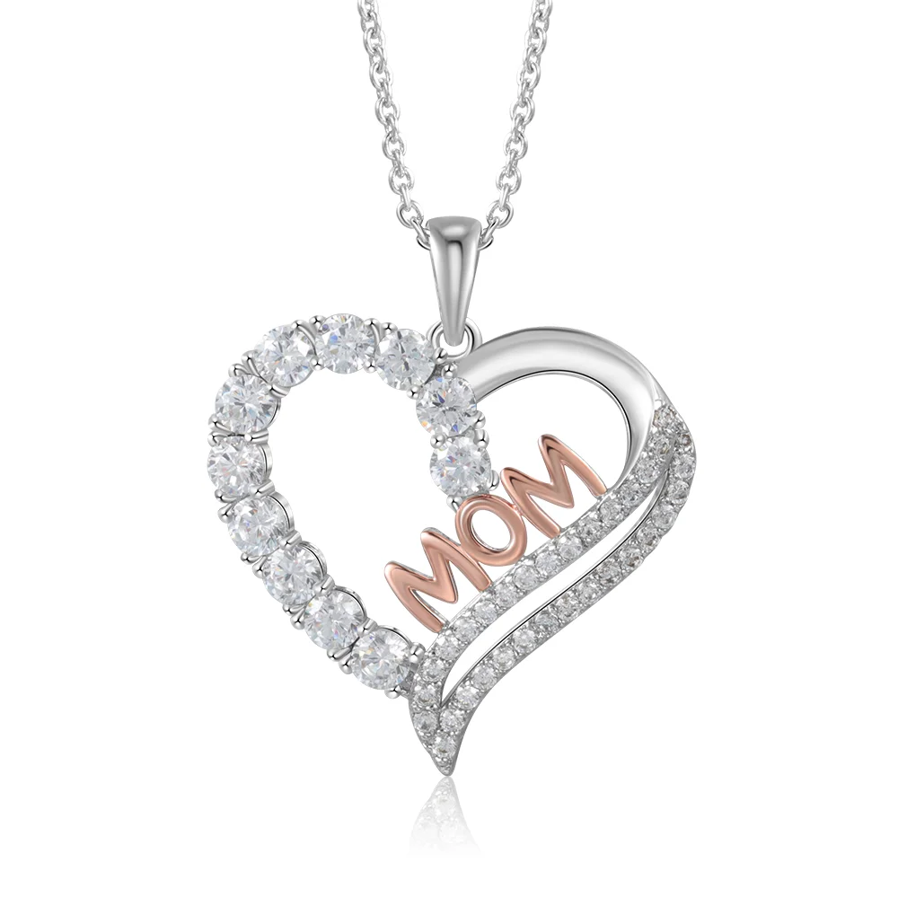 【Standard】925 Sterling Silber Halskette " MOM & Herz" Kettenmachen