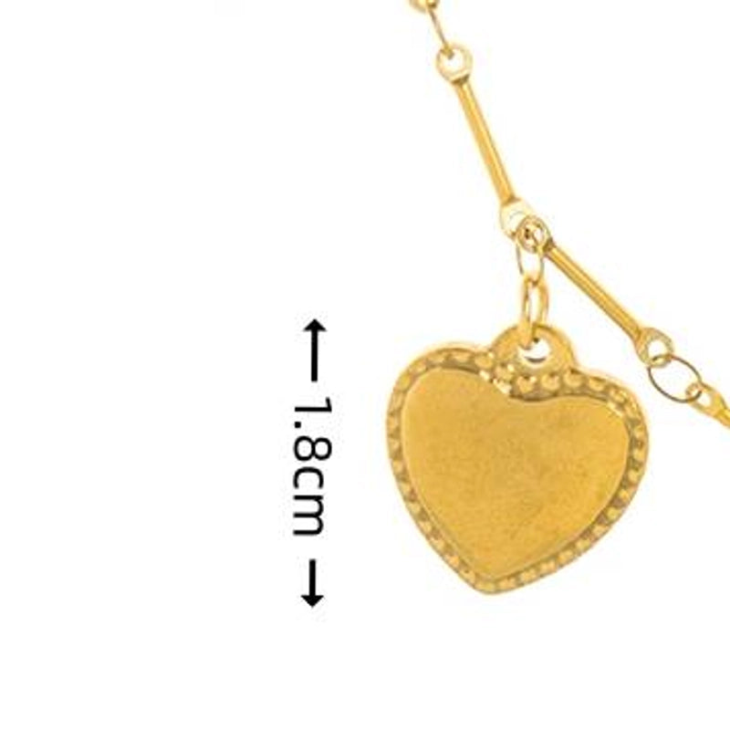 1 Piece 16*29mm 304 Stainless Steel Zircon 18K Gold Plated Poker Heart Shape Pendant Jewelry Accessories