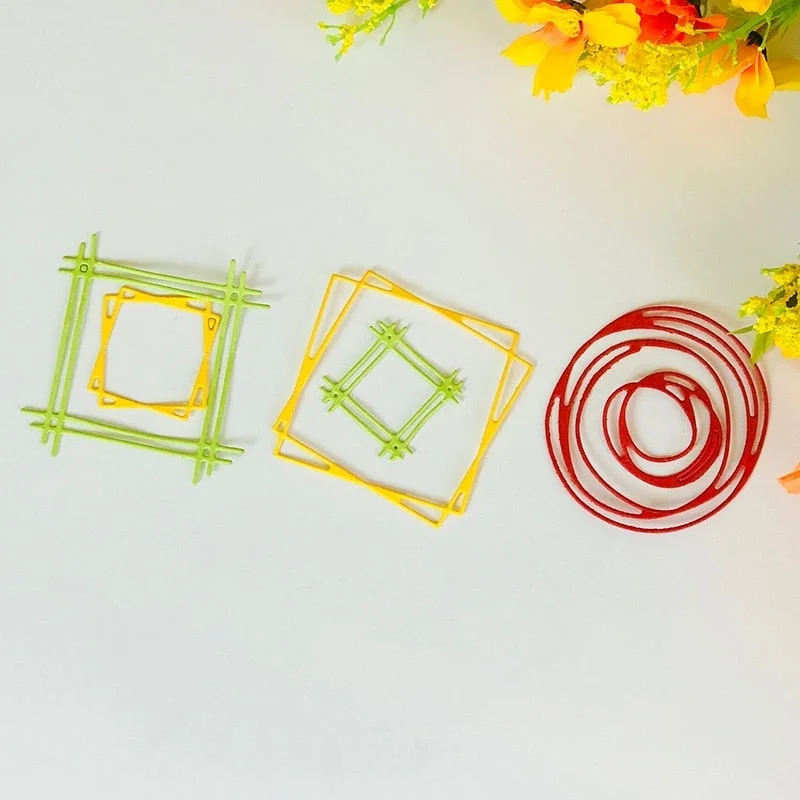 Circle Square Metal Cutting Dies Album Embossing Folder Paper Card Maker Template Decor Stencils