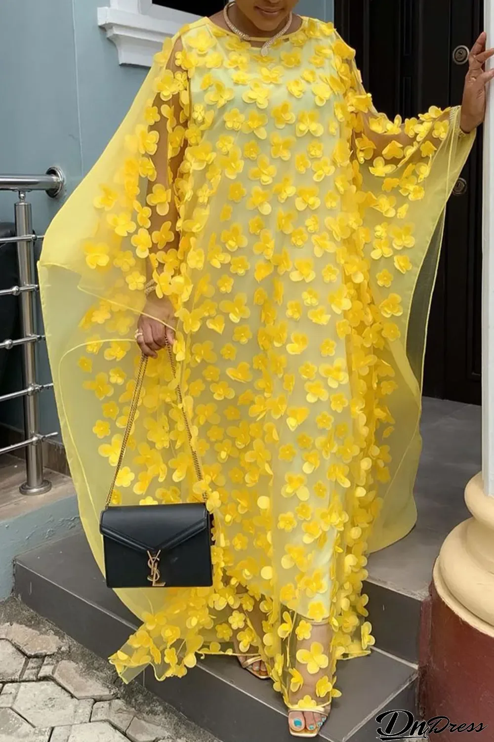 Yellow Casual Elegant Solid Split Joint O Neck Plus Size Two Pieces