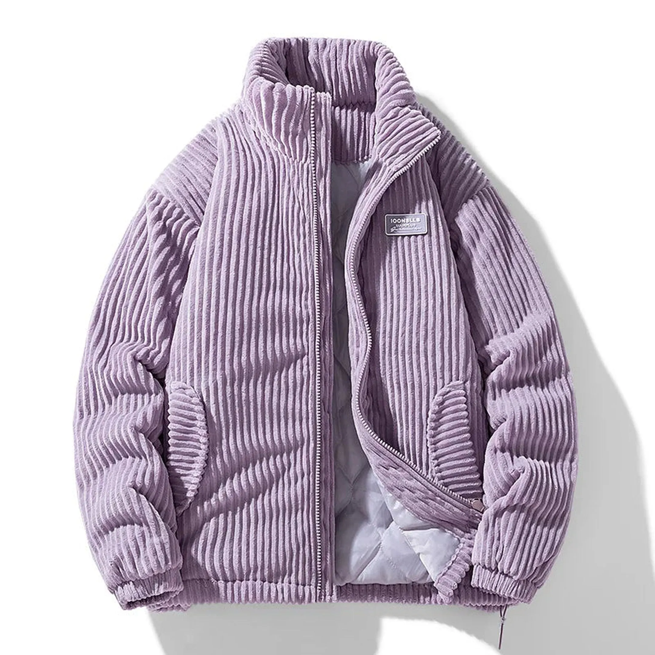 Men's Corduroy Jacket &ndash; Quilted Lining &ndash; Funnel Neck Warmth