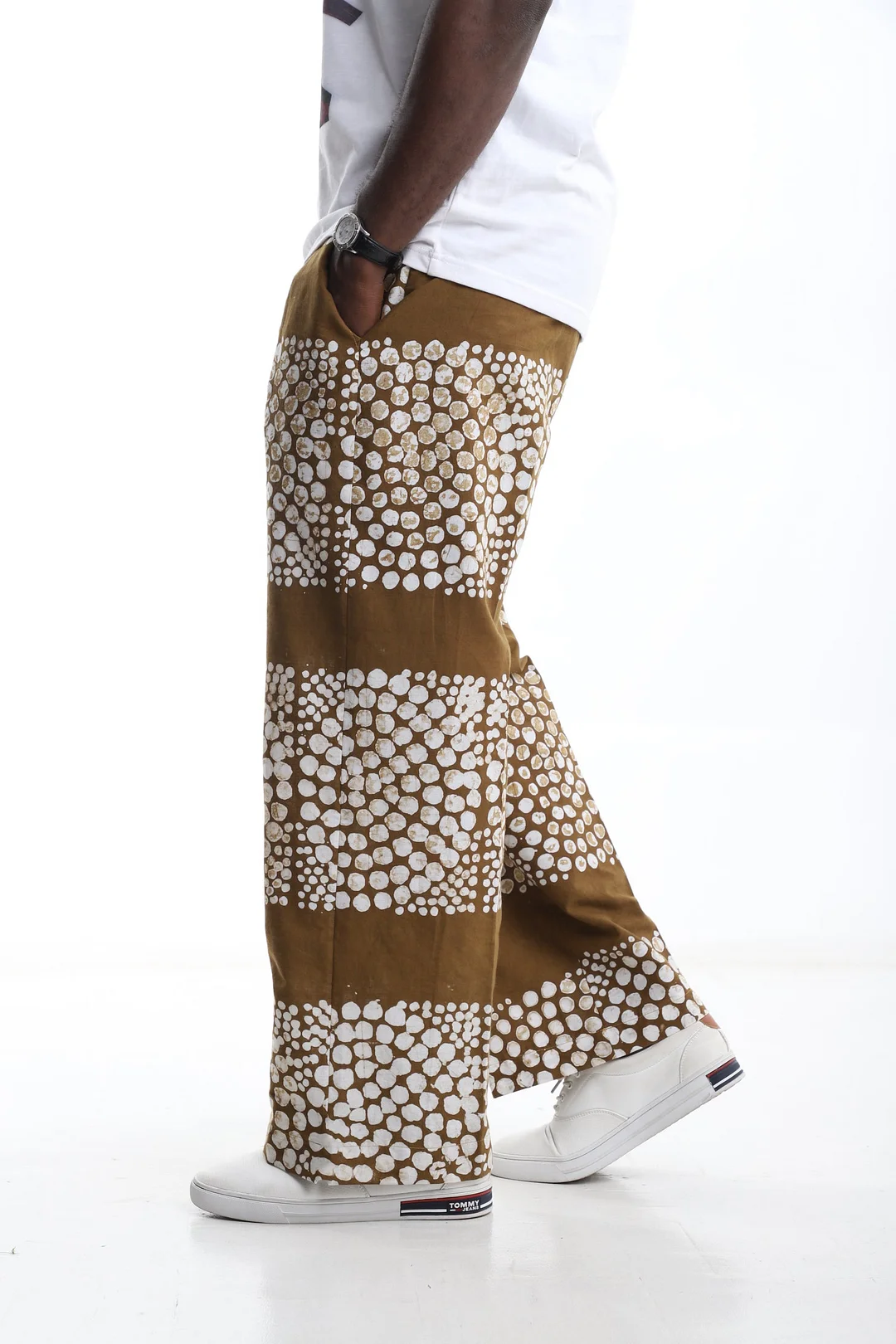 Terra Dot Adire Wide-Leg Trousers-INSPIREUSE