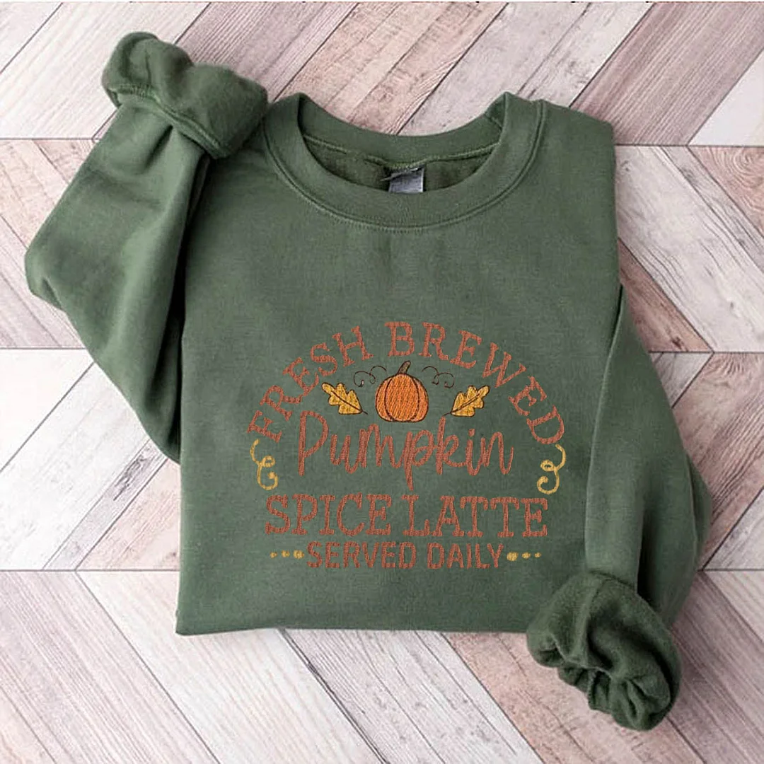 Eagerlys Embroidered Coffee Lover Jumper Sweatshirt Eagerlys